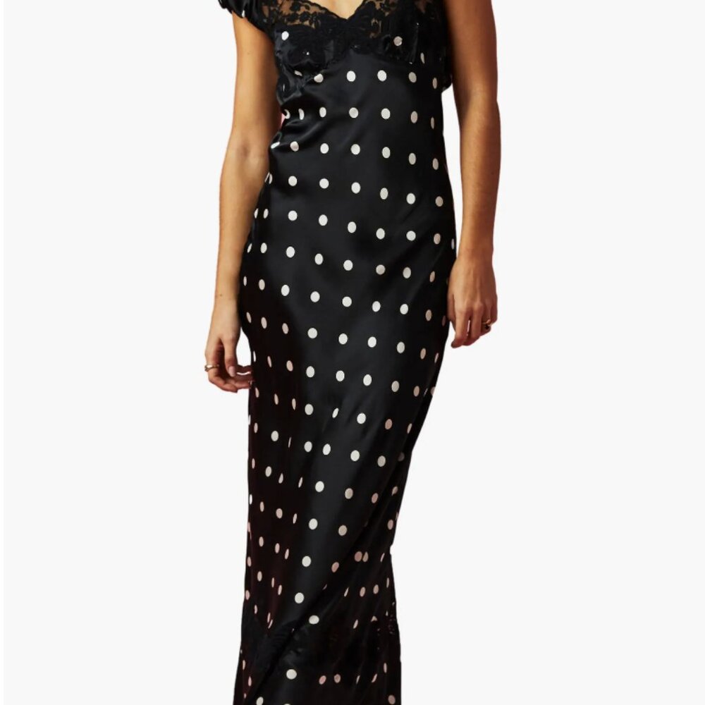 Free People Butterfly Babe Polka Dot Cutout Maxi Dress